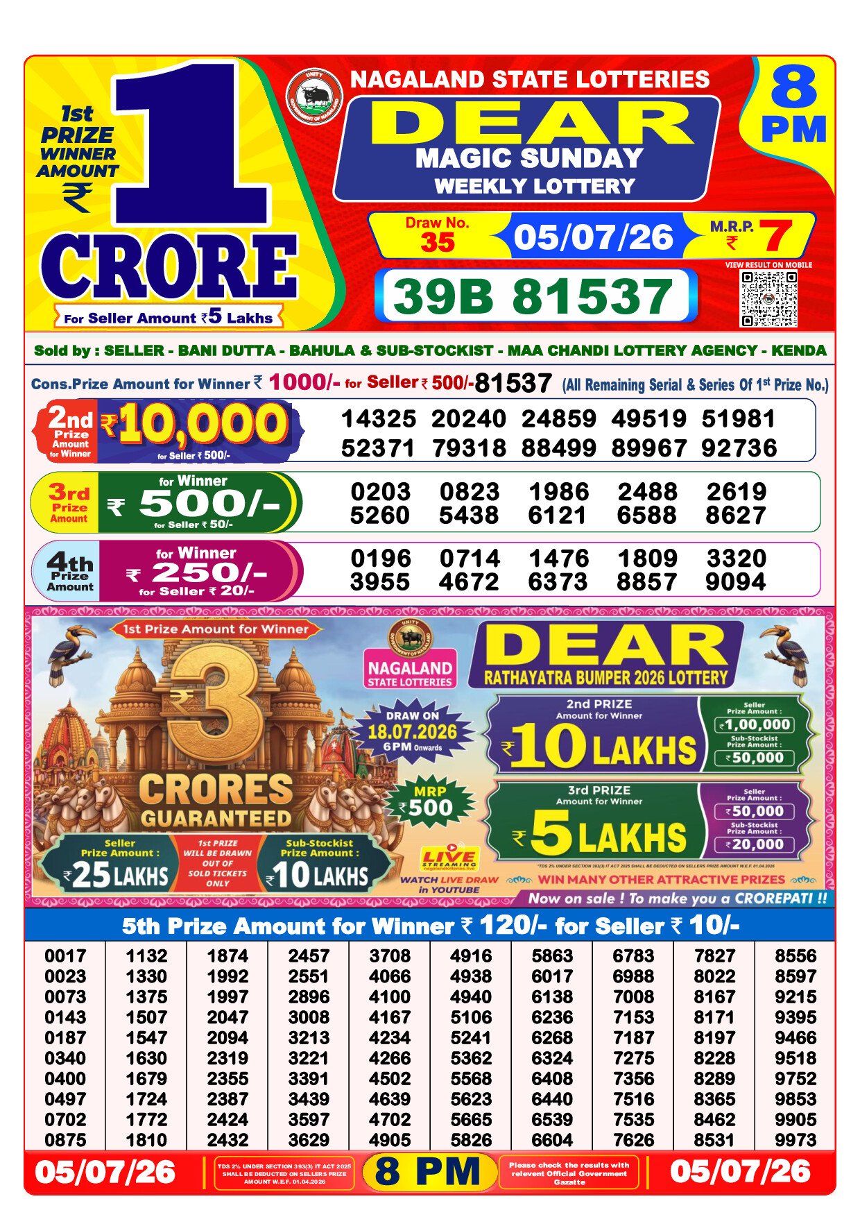 8 PM Lottery Result