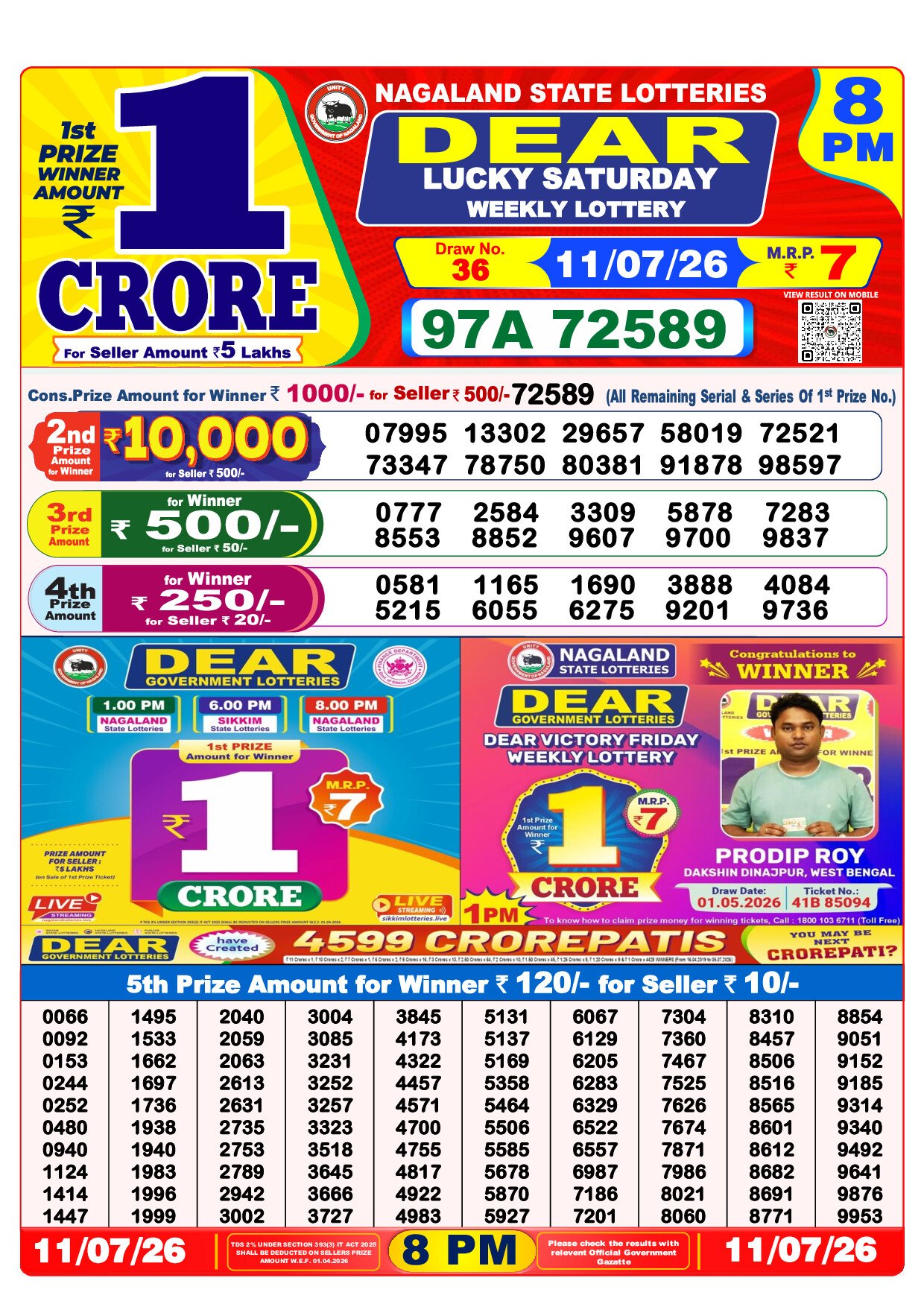 8 PM Lottery Result