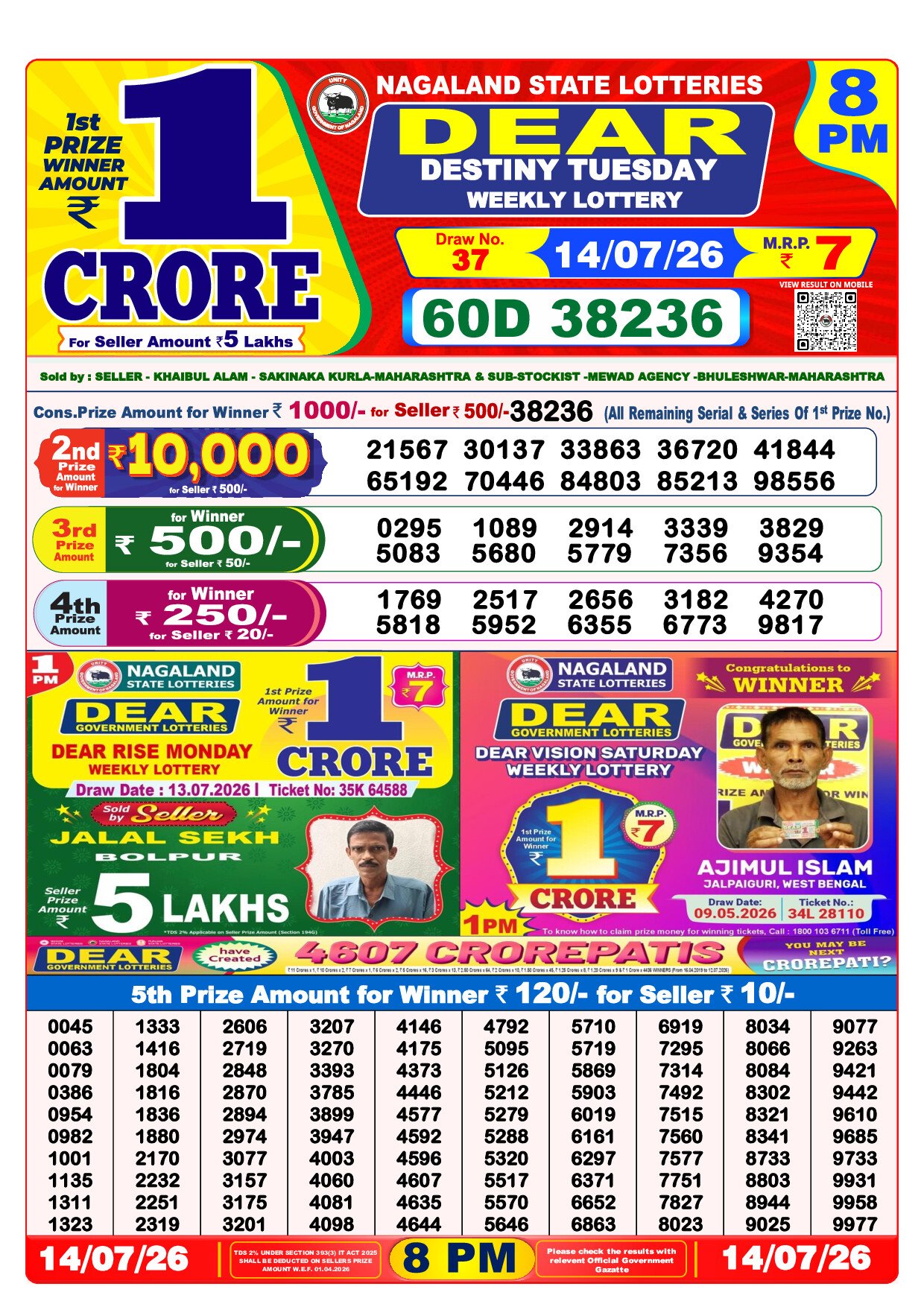 8 PM Lottery Result