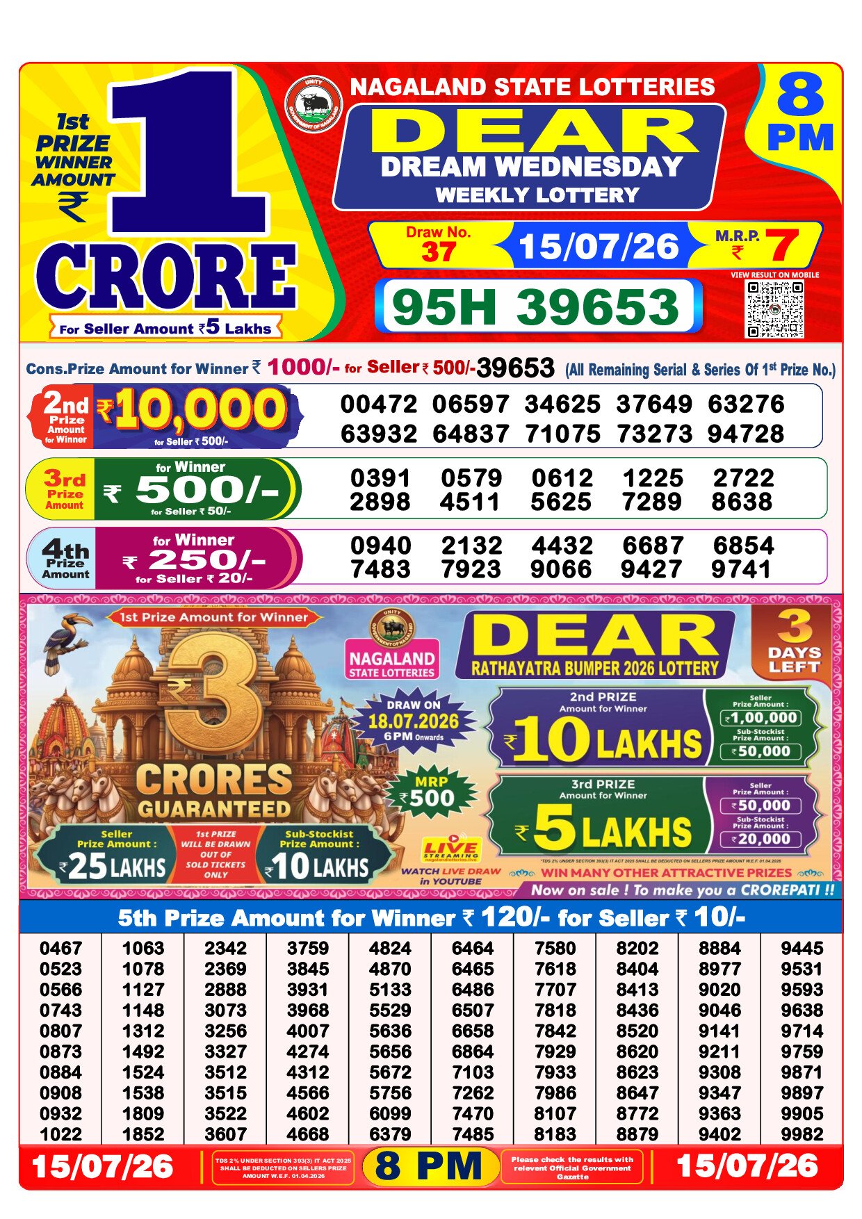 8 PM Lottery Result