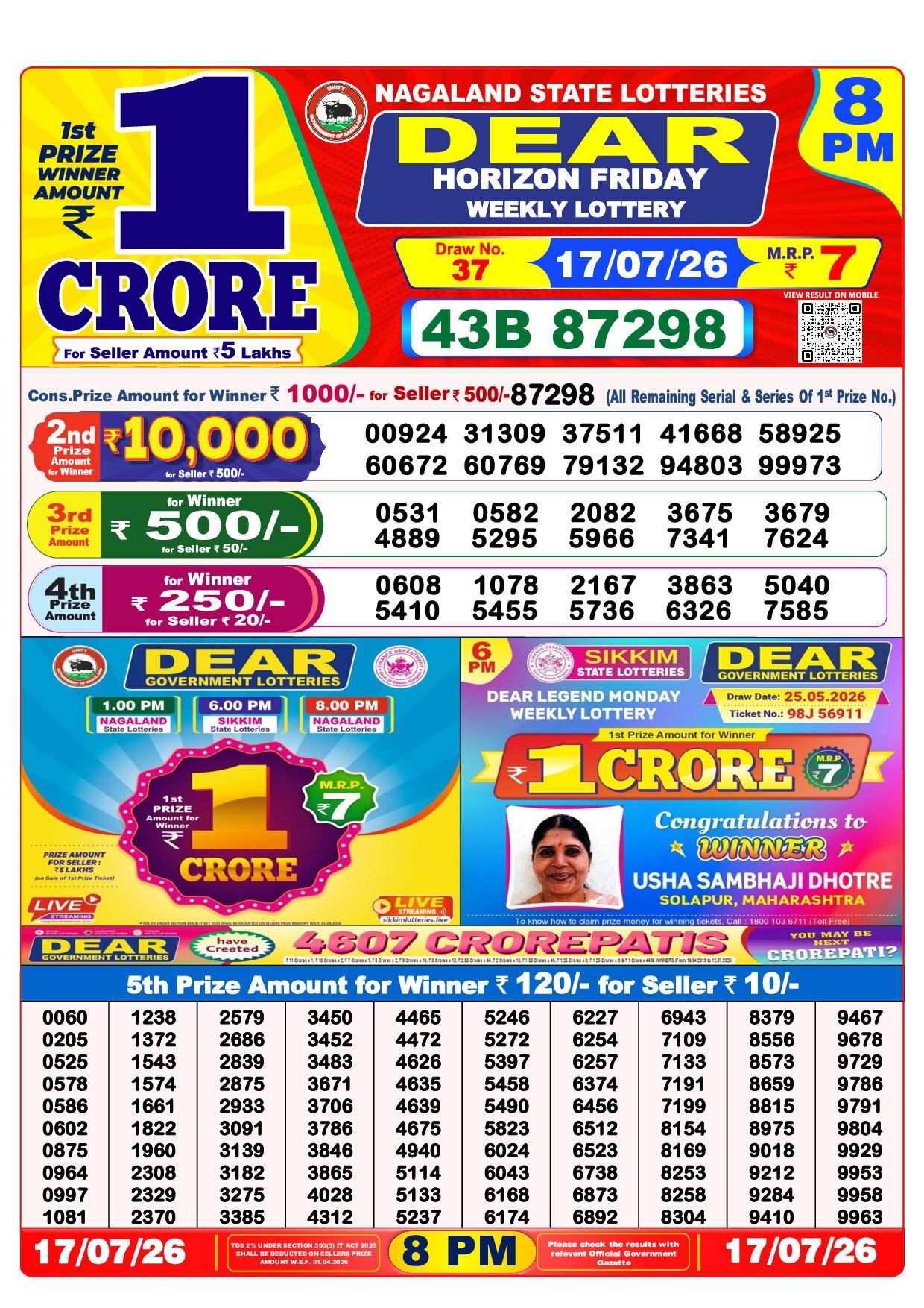 8 PM Lottery Result