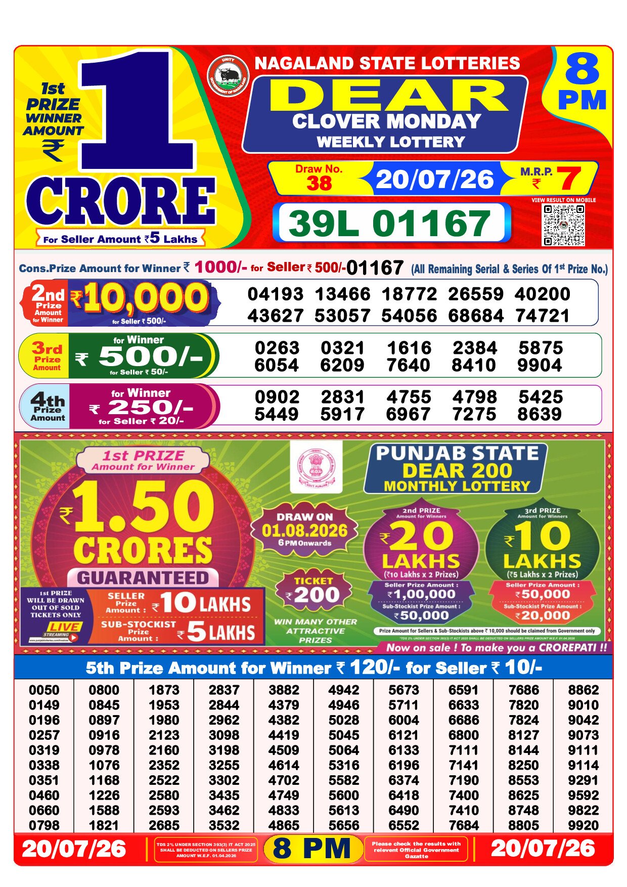 8 PM Lottery Result