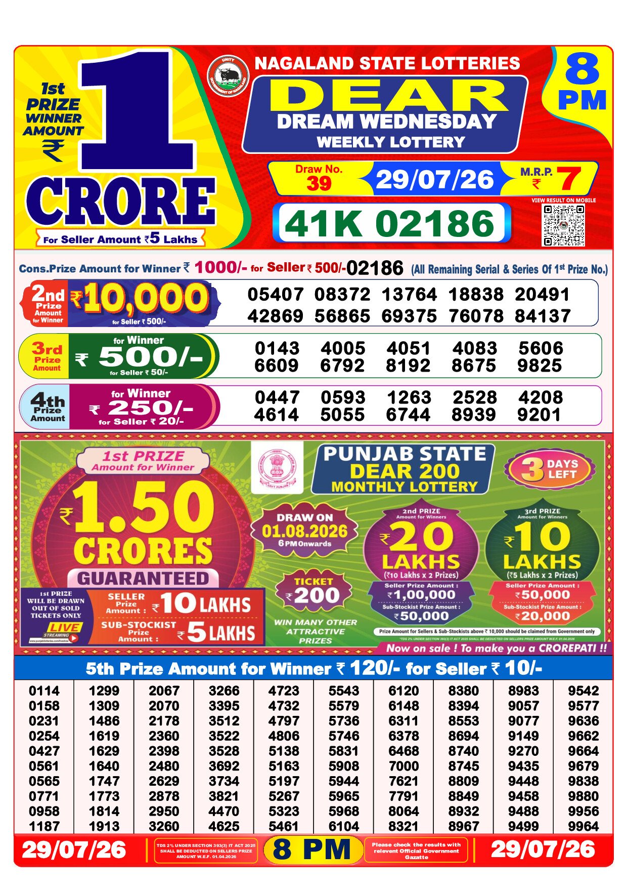 8 PM Lottery Result