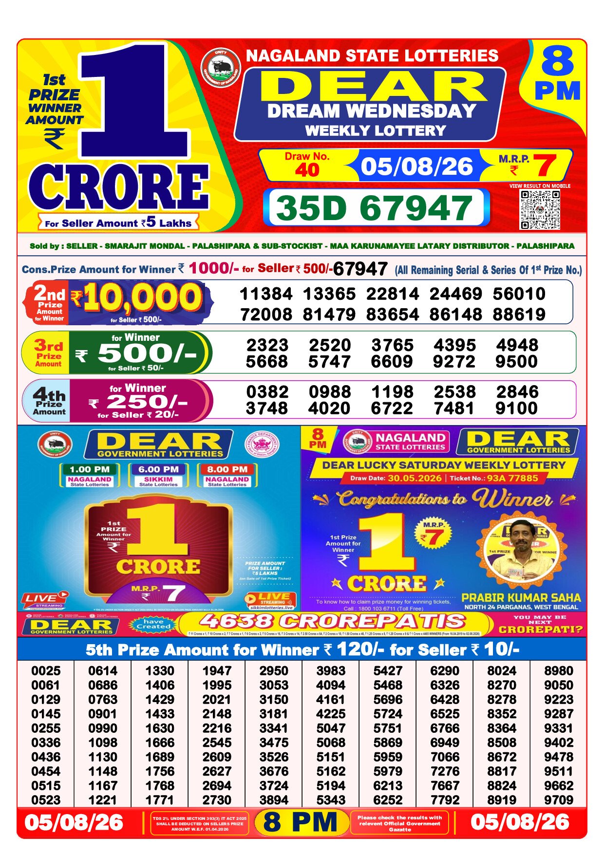 8 PM Lottery Result