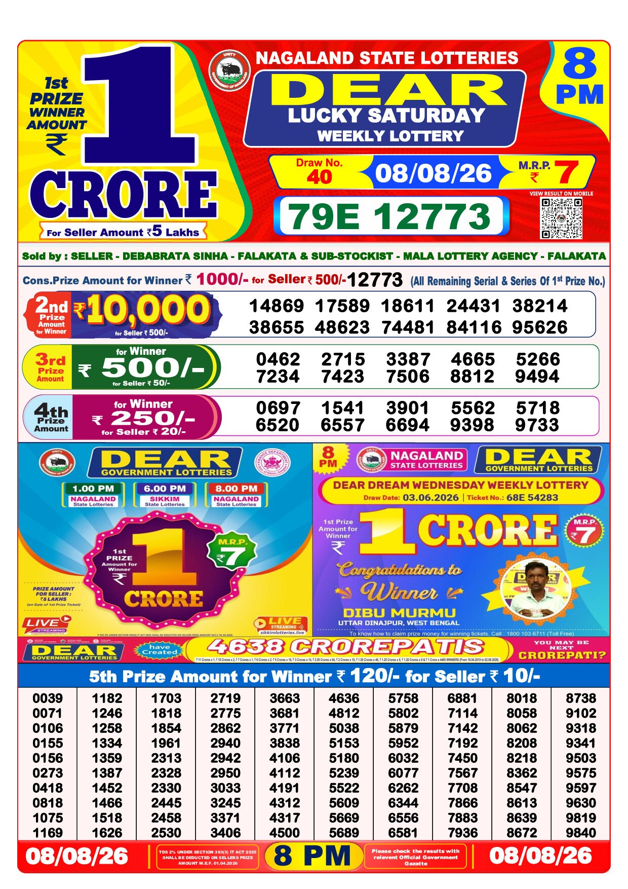 8 PM Lottery Result