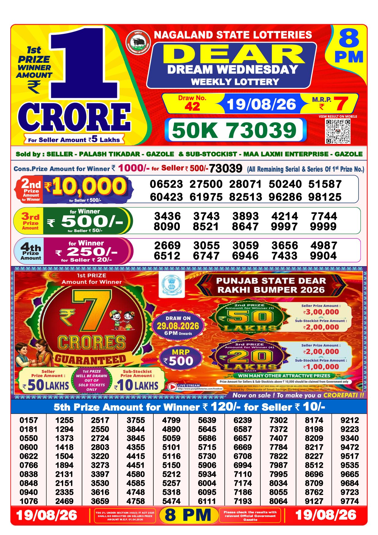 8 PM Lottery Result