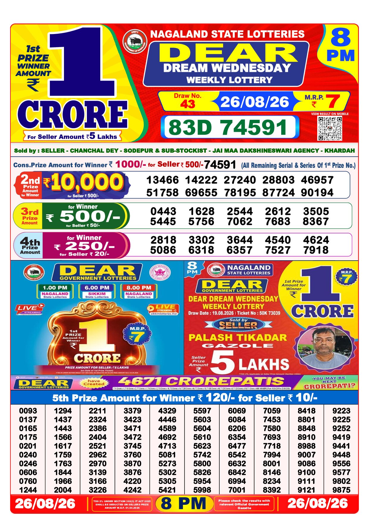 8 PM Lottery Result