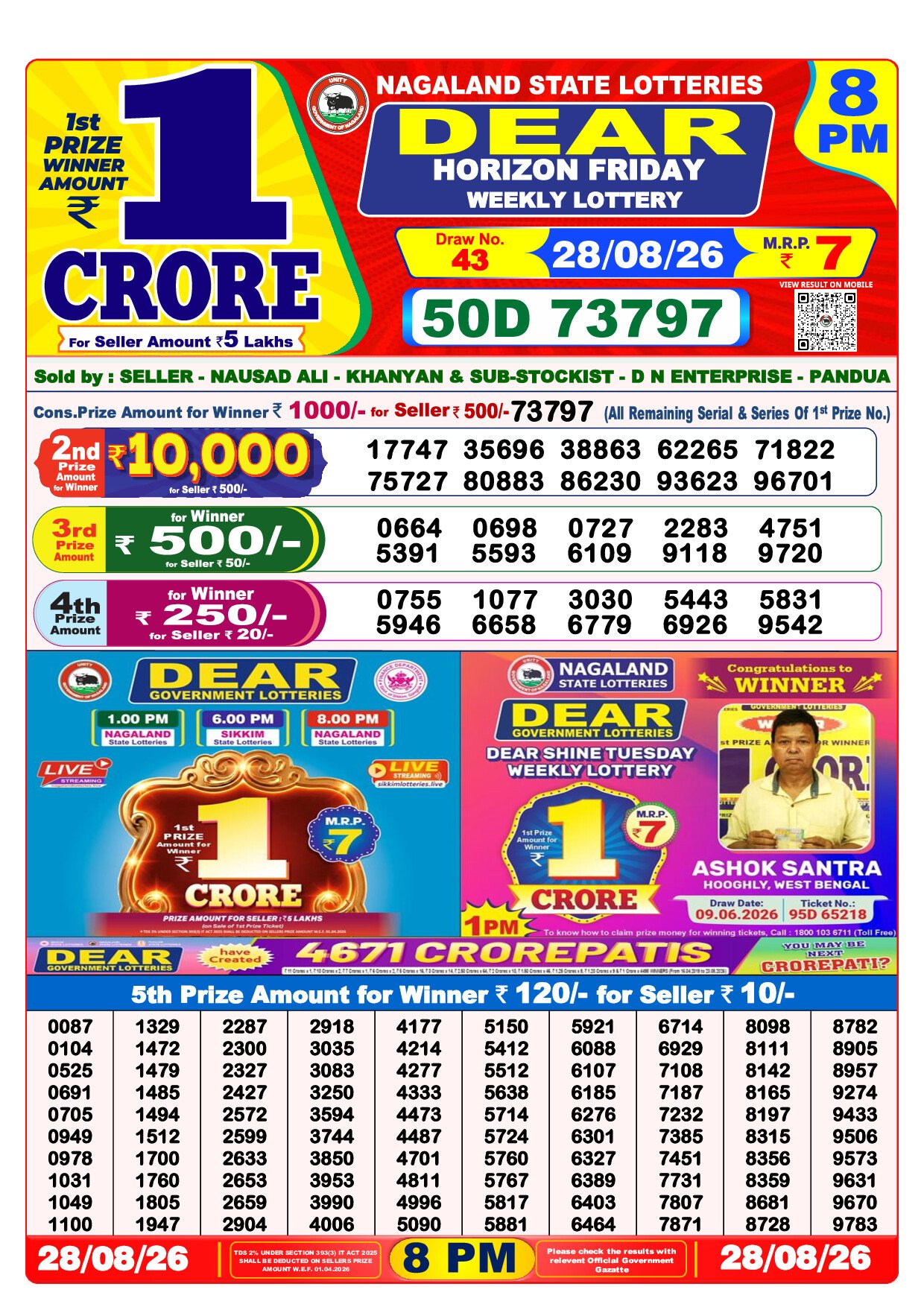8 PM Lottery Result