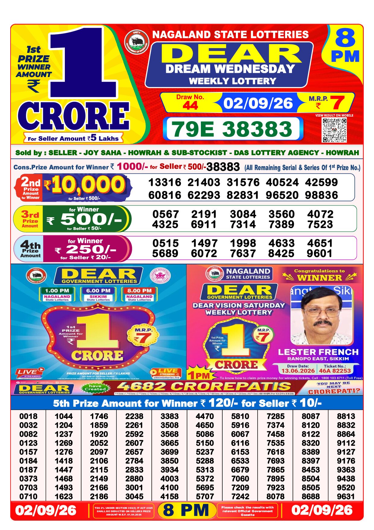 8 PM Lottery Result