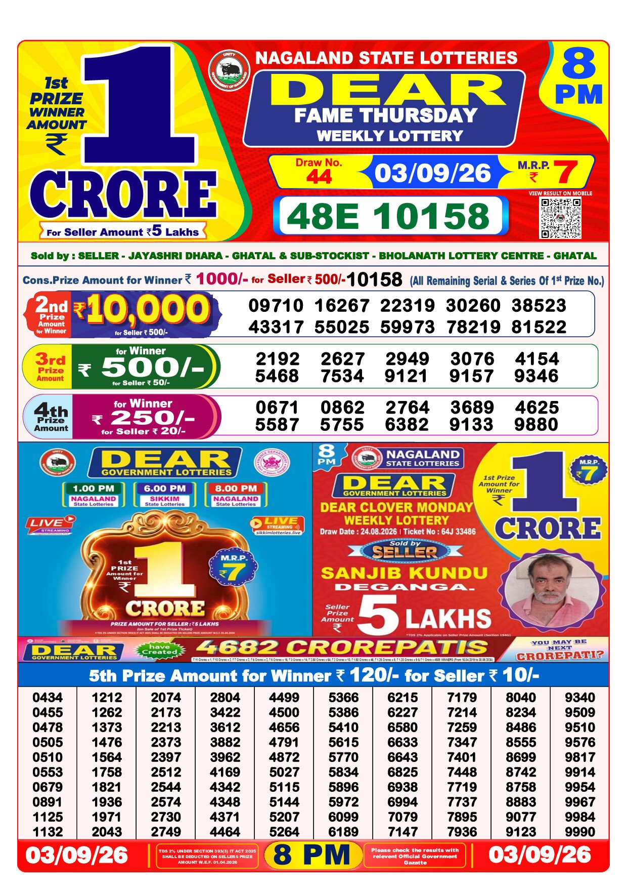 8 PM Lottery Result