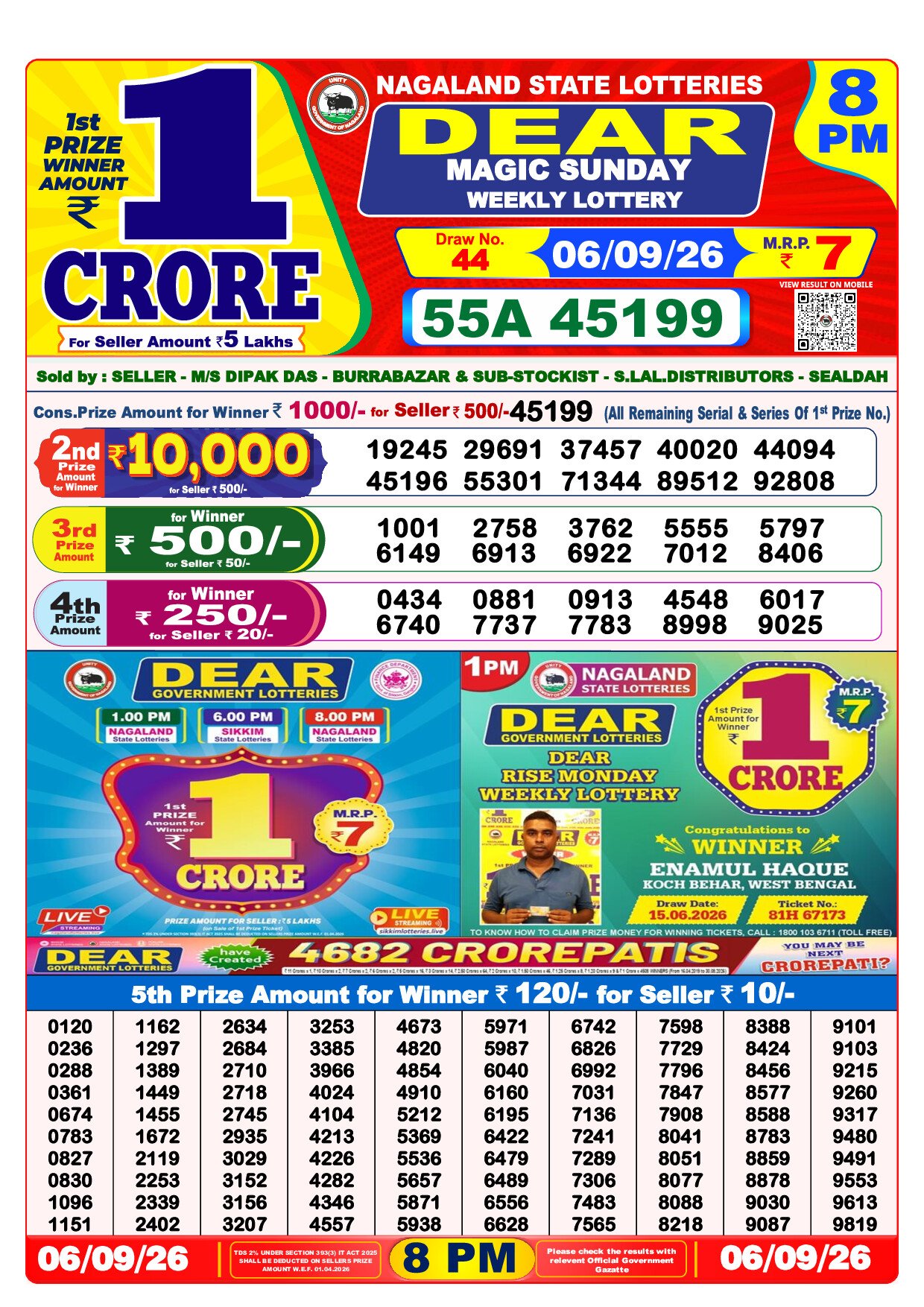 8 PM Lottery Result