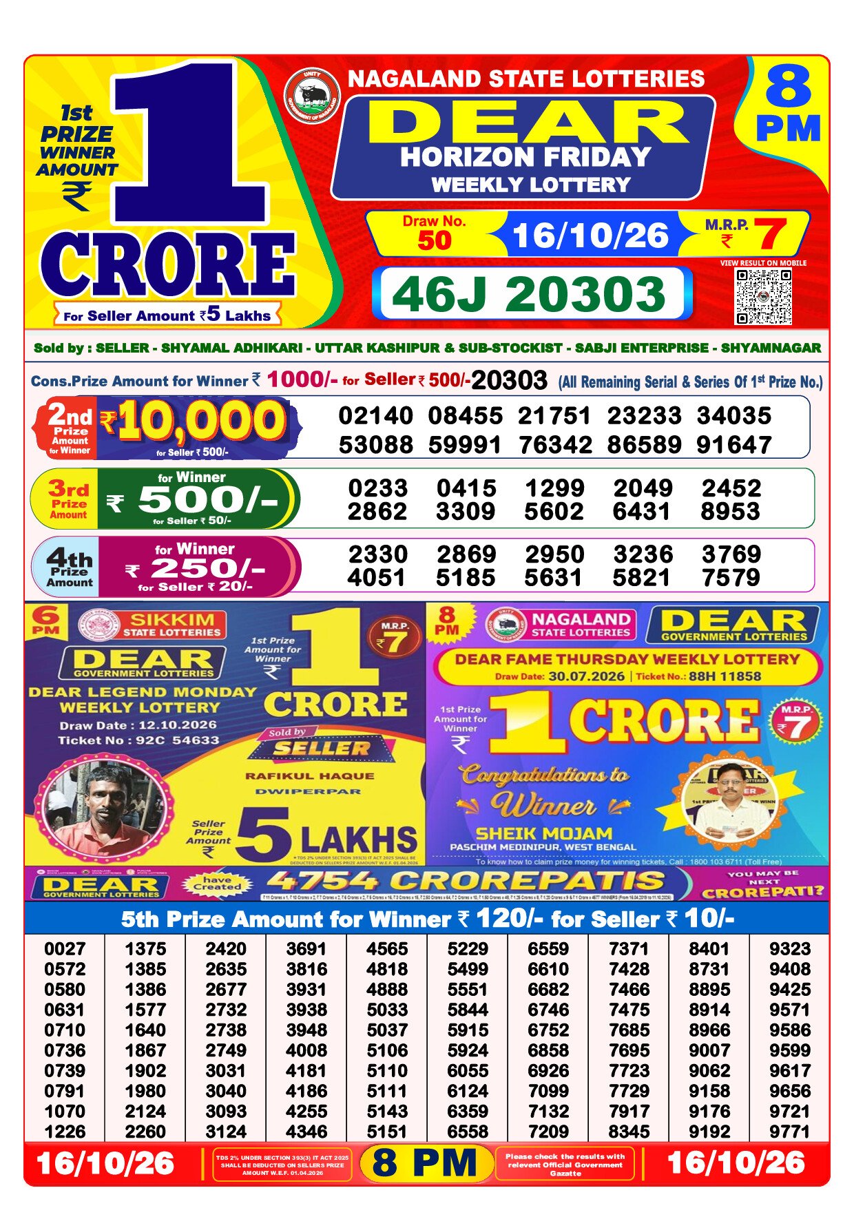 8 PM Lottery Result
