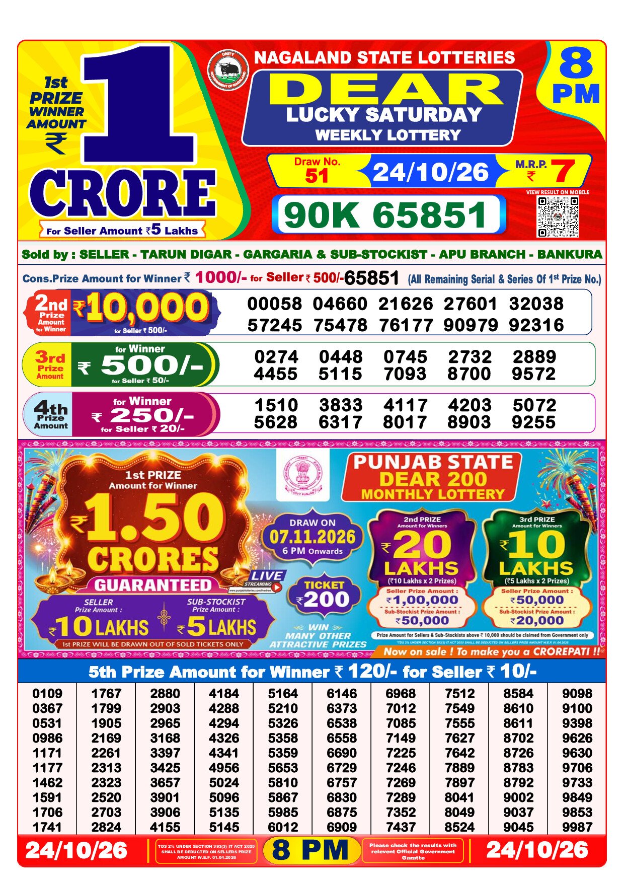 8 PM Lottery Result